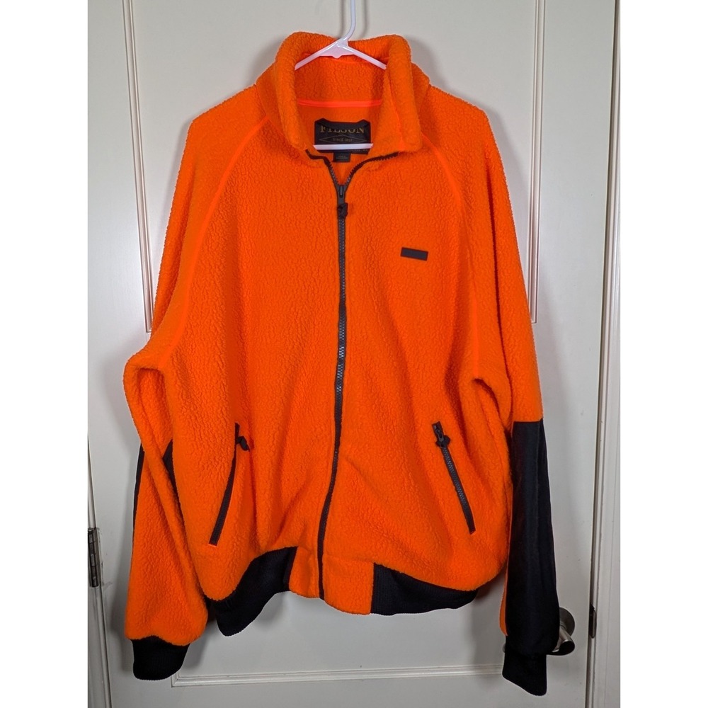 Filson Sherpa Fleece Jacket 20117928 Flame Blaze Orange Polartec CC Men's XXL